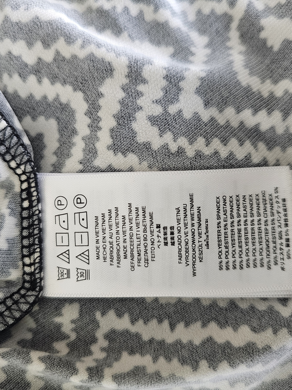 MICHAEL Michael Kors Black and White Geometric Lace-Up Long Sleeve Dress - Picture 12 of 16
